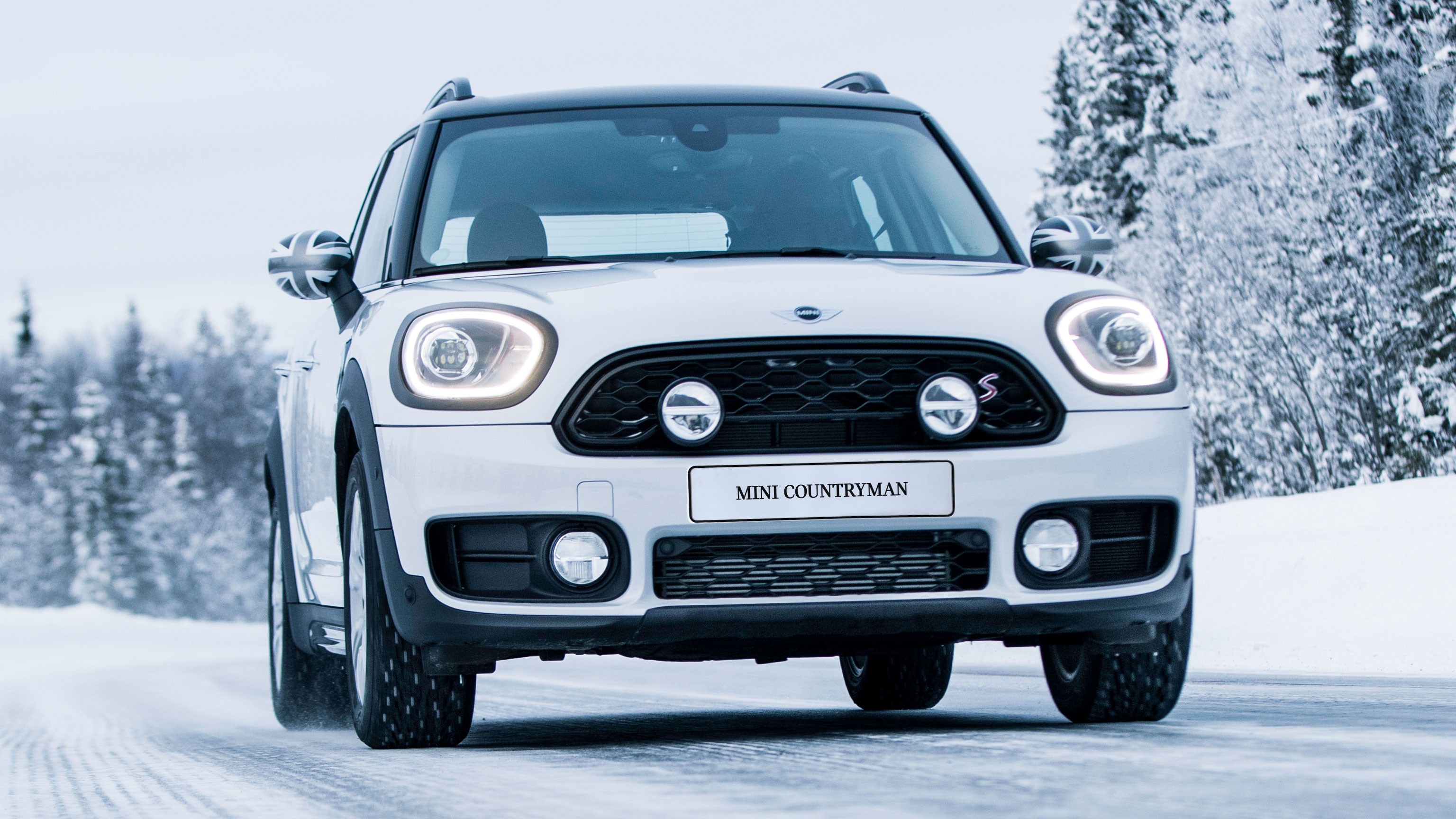 Detail of a MINI tyre in a green car